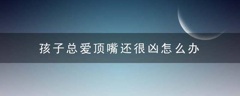 孩子总爱顶嘴还很凶怎么办 孩子总爱顶嘴还很凶父母如何教育